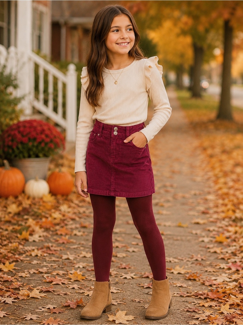 Cat & Jack Burgundy Corduroy Skirt